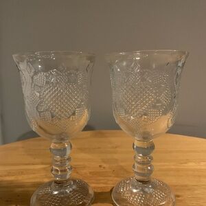 Two 1978 Hearts And Diamonds Fostoria Water/ Wine Goblets